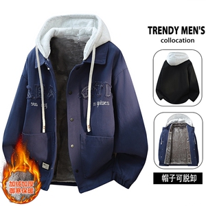 立体得物新款潮牌加厚连帽休闲假两件夹克外套 A436-JK2538-P90图片