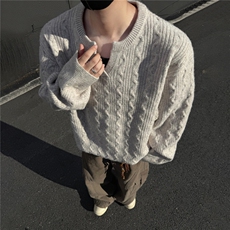 V领针织宽松毛衣，男装针织衫/毛衣，星座1206-1（原A206-1）