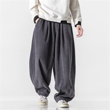 加长款 拖地老爹裤大码灯芯绒哈伦休闲宽松阔腿直筒长裤 K116/P65图片