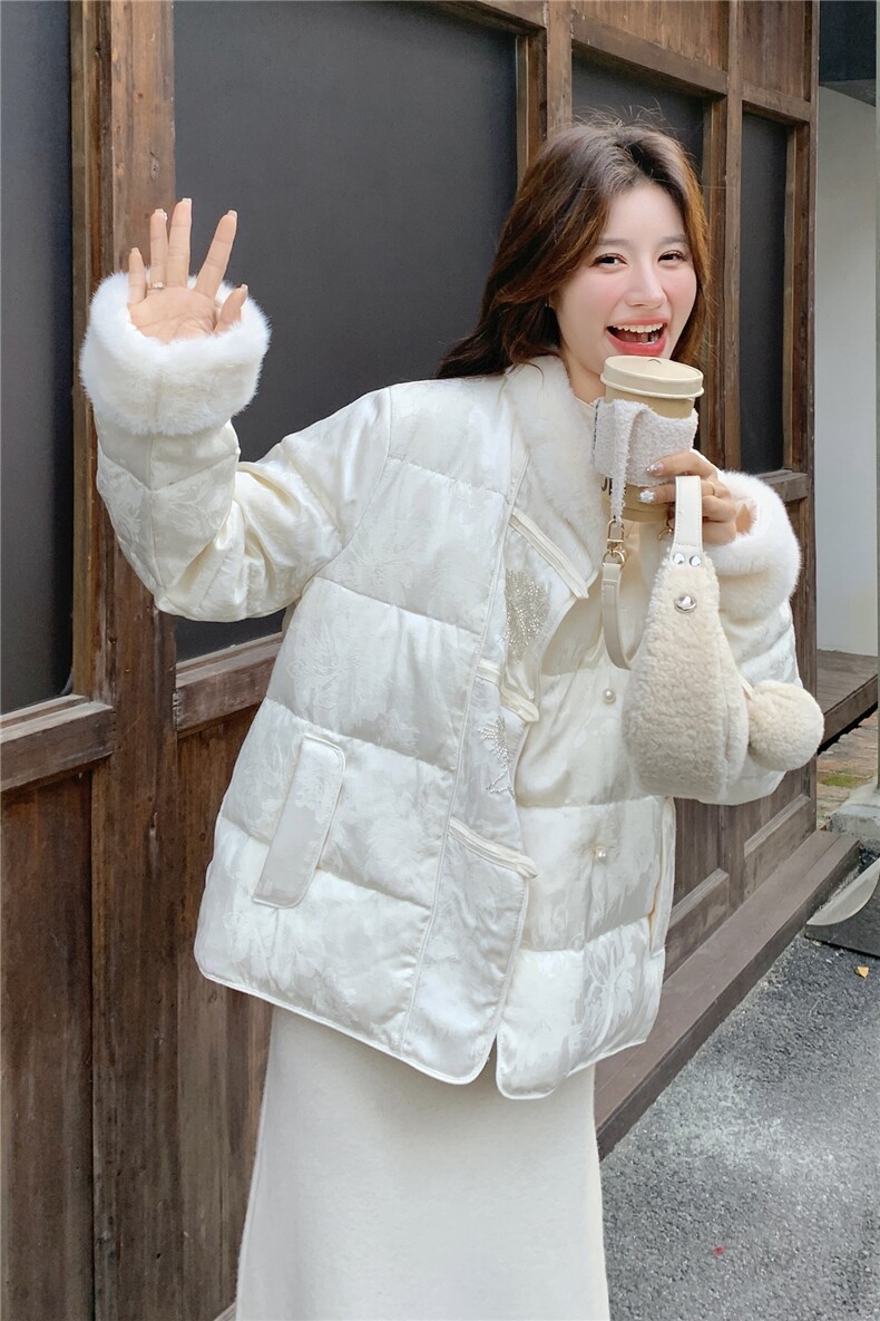 2026冬季羽绒服短款新中式50白鸭绒RF2C290-7801#-P295-K399,女装羽绒服,2C290