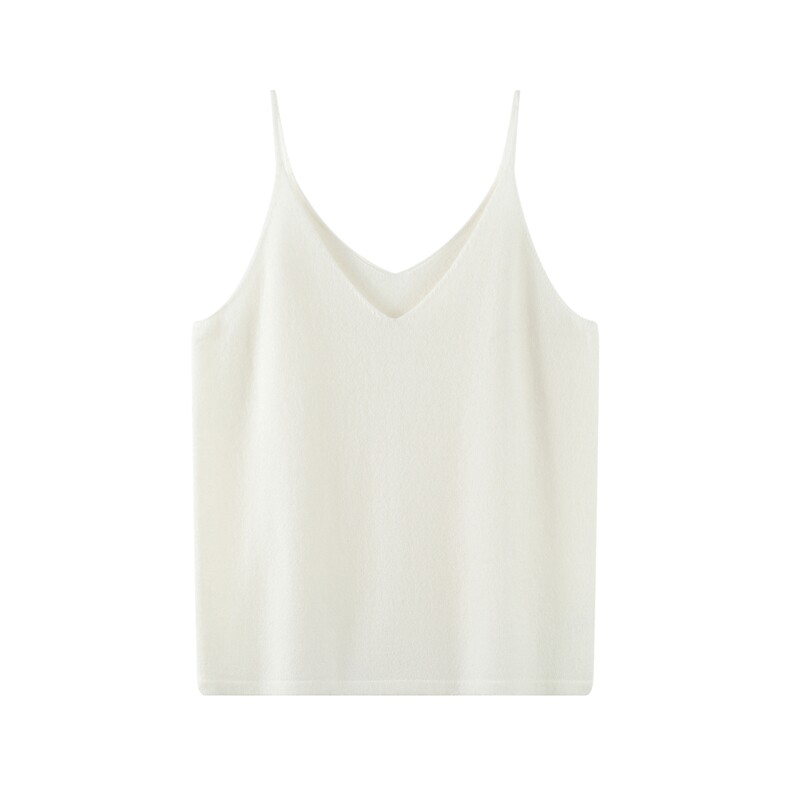 2025秋冬百搭内搭双v细带背心，女装羊绒衫，绒默