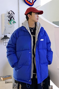 2025新款假两件棉服连帽棉衣男女面包服加厚棉袄外套3314-P80图片