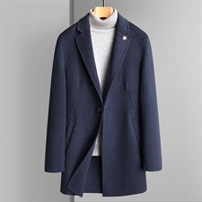 BGW21808秋冬2023年男士毛呢大衣羊毛呢子中长款双面尼风衣P385，男装毛呢大衣，电商B360