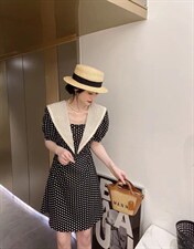 波点闺蜜款一长一短连衣裙，女装连衣裙，亿炫(5F)