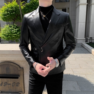 秋冬店主休闲夹克皮西装单西男士修身休闲西服 A236-XZ2303-145图片
