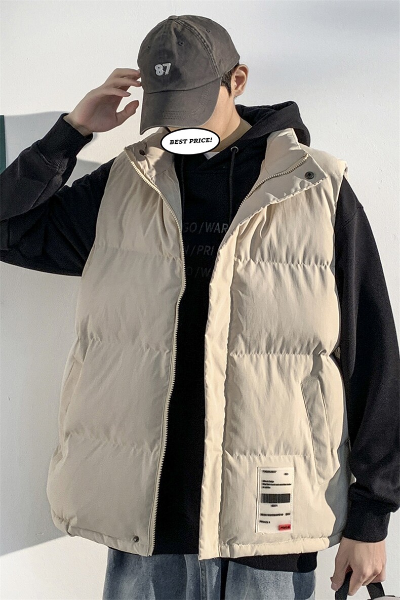 2025冬新立领光影白墙休闲大码保暖外套男棉马甲A068-JCM03-TP75,男装棉衣,电商A068