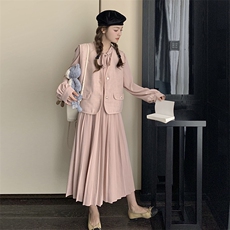 【现货】2025新款小香风马甲连衣裙两件套8832P145K198，女装套装/套裙，2C269
