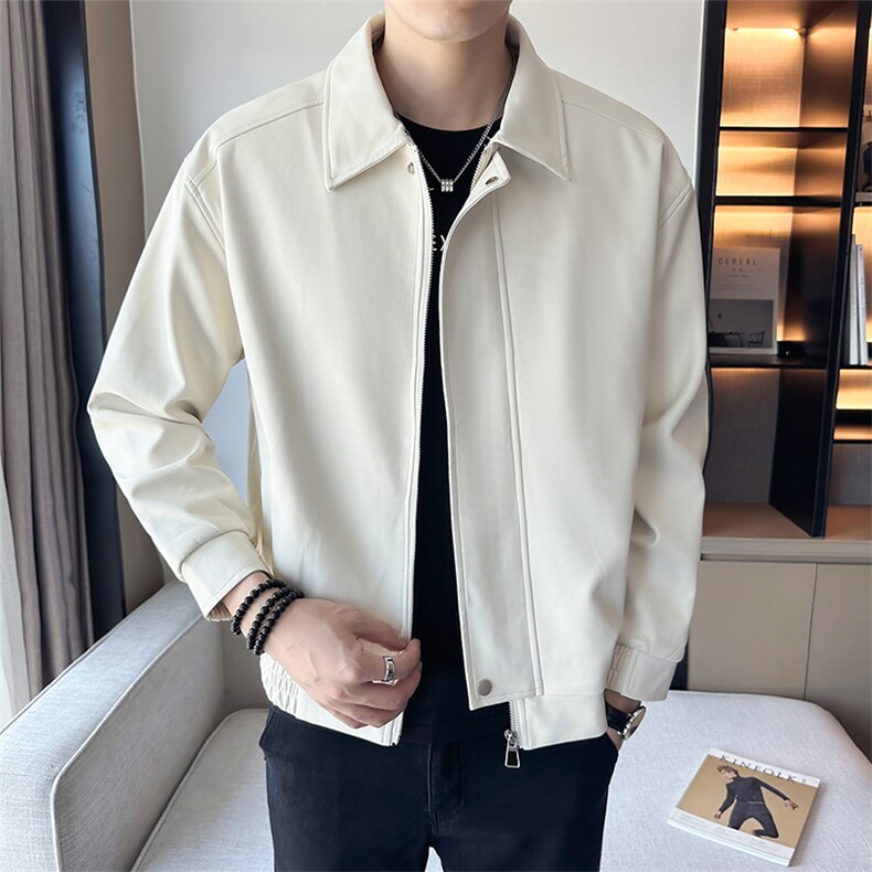 2025秋装店主风新款翻领纯色修身外套时尚潮百搭夹克PY108-P110，男装夹克，电商A413