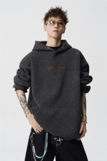 秋冬加绒重磅砂洗做旧刺绣连帽卫衣JF807-特P65控118加绒P70控128，男装卫衣，电商A422-1