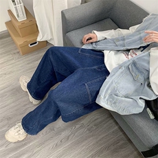 新款纯色美式复古直筒丹宁牛仔裤男潮宽松休闲老爹裤K187P38，男装牛仔裤，星座1116-2
