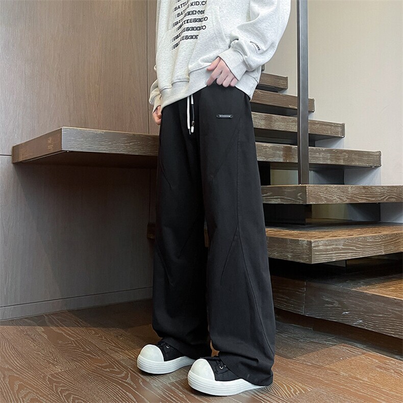 8XL-M休闲裤男日系潮牌拼接宽松阔腿裤直通工装裤K9103P68控88,男装工装外套,电商D206-1