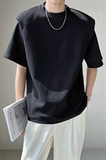 2022轻熟风小众设计感垫肩T恤圆领廓形短袖上衣潮TX11/P50特控70,男装T恤,电商A243