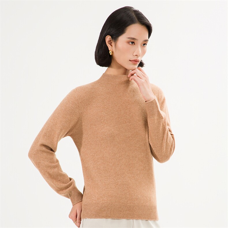 伊芙丽【商场同款】2024秋季新款半高领显瘦羊毛衫女针织打底,女装羊绒衫,巾兮羊绒