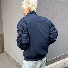 潮牌痞帅美式复古机车风男女教练飞行员夹克外套百搭刺绣棒球棉服，男装夹克，星座506A