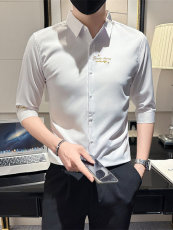 店主风夏季男士刺绣痞帅修身七分袖衬衫301A-1/CS331/P55，男装衬衫，星座301A-1