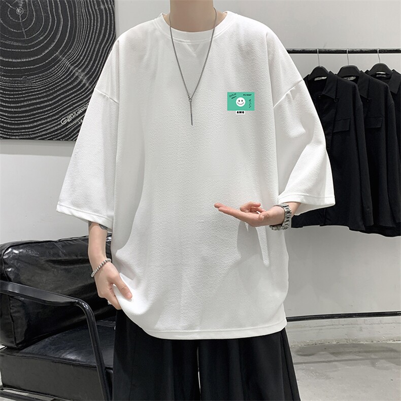 Q11264-P30春夏季七分袖t恤男大码五分袖男短袖中袖大皂风，男装T恤，电商A040