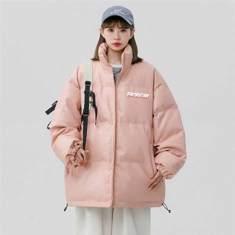 中性风冬季时尚百搭宽松字母印花PU皮棉服外套MY6458P115控158,男装棉衣,电商A268