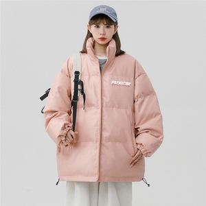 中性风冬季时尚百搭宽松字母印花PU皮棉服外套MY6458P115控158图片