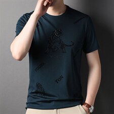 中青年透气短袖T恤2024新款男圆领中青年夏季舒适半袖体恤衫P45，男装T恤，钱塘6003A(原)4033A