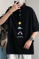 PL57141-P35翻领短袖polo衫男大码胖子半袖t恤男有领保罗衫模特，男装Polo衫，电商A040
