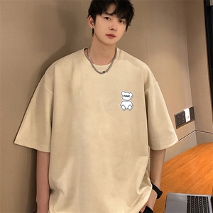 麂皮绒短袖t恤男大码半袖男 JD82292-P25图片
