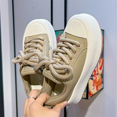 真皮小白鞋女2023秋季新款女士厚底松糕鞋休闲百搭板鞋女平底女鞋，女鞋休闲鞋，电商A223