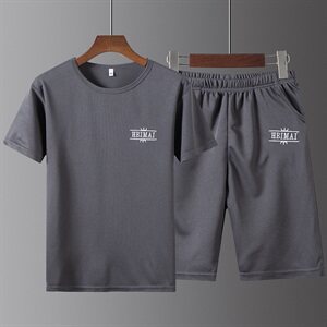 跑量款 2021新款运动短袖T恤休闲运动套装男弹性韩版T728-P25图片