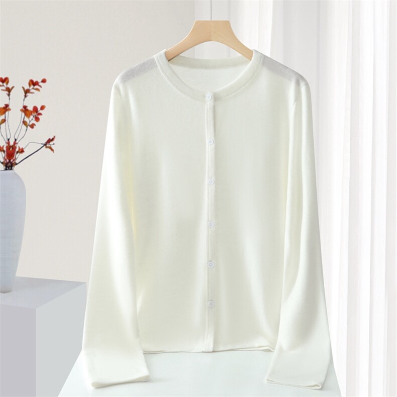 2025秋冬舒适百搭纽扣开衫长袖，女装针织衫/毛衣，鼎晴羊绒