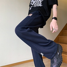 美式hiphop设计刺绣阔腿裤男女春秋坠感休闲拖地裤ins潮GK839-P36，男装休闲裤，星座1008