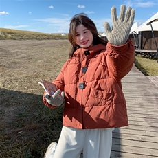 有货主推落日橘格子保暖加厚羽绒棉服2B218-D12-P165，控248，女装棉衣/棉服，2B218