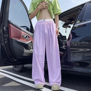直筒长裤潮牌青春流行百搭运动裤宽松型纯色休闲裤夏季图片