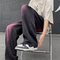 水洗牛仔裤男2025春夏新品美式高街潮牌直筒休闲长裤黑色，男装牛仔裤，星座506A
