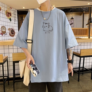 纯棉T恤男短袖宽松港风日系情侣中性美式潮1016-1 DT0218 P25 K39图片