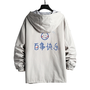 JK41183-P85 加棉款-P115 纯棉连帽夹克男士大码工装夹克男 网格图片
