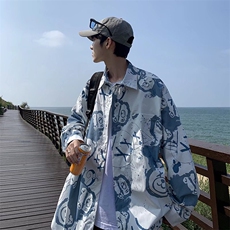 长袖印花衬衫春款男港风潮流C510P28，男装衬衫，星座1116-2
