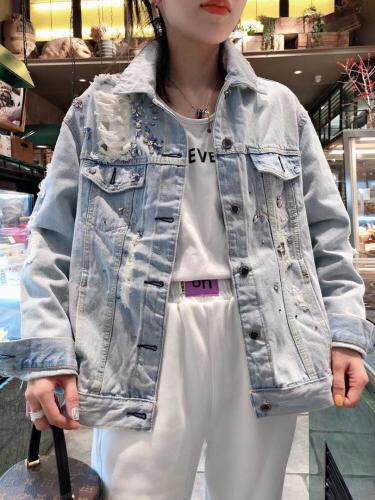 手工牛仔外套，女装，一杭