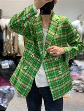 2022新款时尚大方显瘦高级感格子西装外套，女装西装，L·H·X