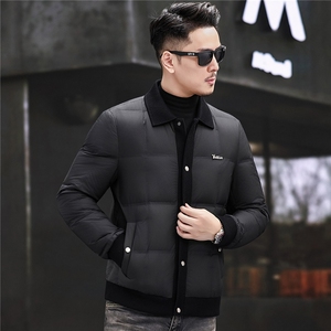 新款秋冬款立领90绒子白鸭绒羽绒服外套中年男士加厚羽绒服夹克