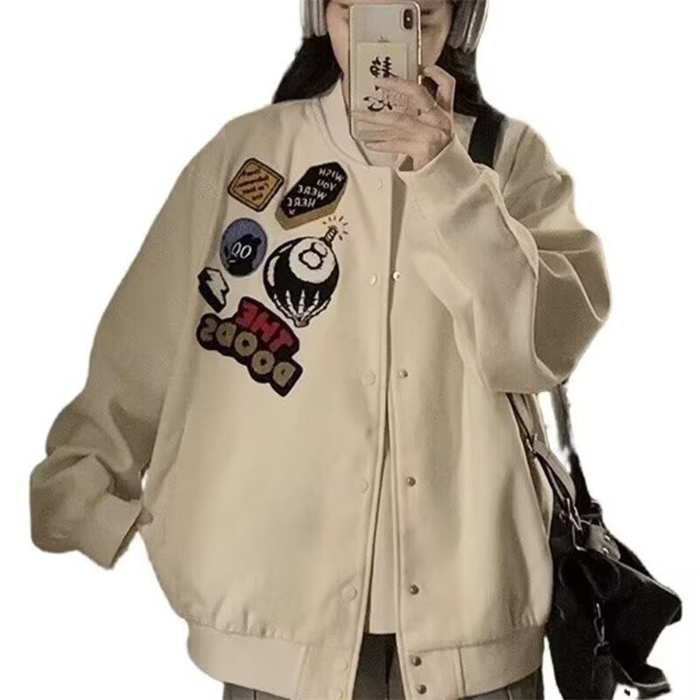 A534-P88美式潮流高街棒球服外套男女情侣休闲百搭刺绣夹克,男装夹克,星座911