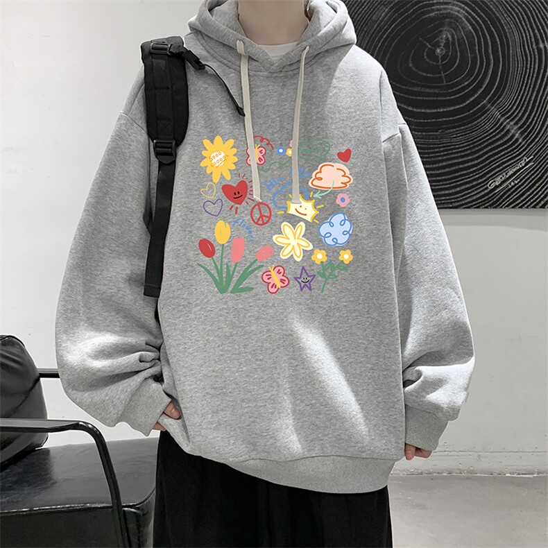 纯棉连帽卫衣男大码运动帽衫宽松薄WY2319-P35加绒款-P40,男装卫衣,电商A040
