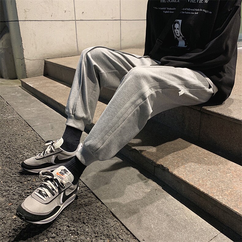 内里加绒宽松ins长裤休闲cec卫裤男女裤子潮流束脚,男装休闲裤,电商A102B