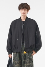美式复古风棒球服夹克撞钉设计痞帅百搭休闲外套J51339TP65，男装夹克，电商A247