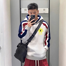 藏青色拼白灰