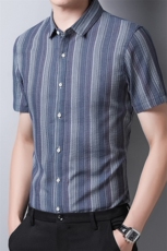LCZ2023夏季男士短袖无痕衬衫青年休闲绅士修身衬衣免烫商务P45，男装衬衫，电商B360