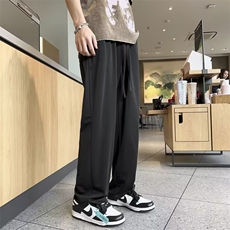 美式休闲裤男士宽松垂感直筒阔腿裤潮牌运动拖地长裤子AK709-p26，男装休闲裤，星座1008