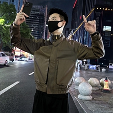 男士立领机车皮衣男潮流工装皮夹克外套A368-P2307-P118，男装夹克，电商A368
