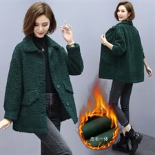 2020冬季新款时尚气质仿羊羔毛绒外套保暖舒适优雅外套，女装羊羔毛/颗粒绒，简韵佳