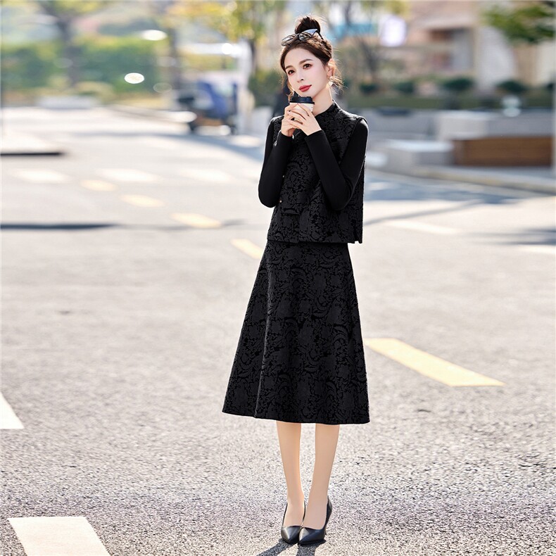 2026年春季新款女装时尚气质新中式提花三件套婚礼红色晚宴会礼服,女装套装/套裙,关键词