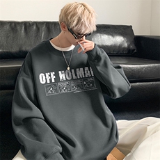 抖音供货、重磅360克现货字母印花圆领卫衣宽松HD019-1-YL4328，男装卫衣，电商019-1