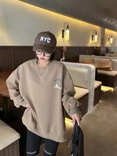 现货秋季新款：时尚潮流圆领卫衣，女装卫衣/绒衫，泽妤